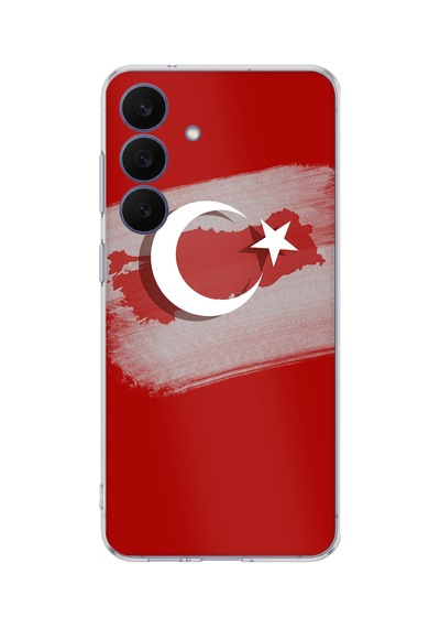 Galaxy 26 Fe Uyumlu Türkiye Harita Detaylı Türk Bayrağı Baskılı Silikon Kılıf