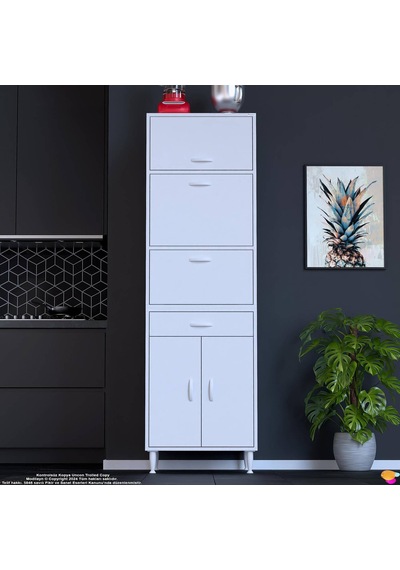 Eliusta Ora 48 Cm Derinlikte Beyaz Mutfak/kiler Dolabı 60x194x48 Cm 1 Çekmece 5 Kapak Modüler Dolap Beyaz Eliusta Ora 48 Cm Derinlikte Beyaz Mutfak/kiler Dolabı 60x194x48 Cm 1 Çekmece 5 Kapak Modüler Dolap Beyaz