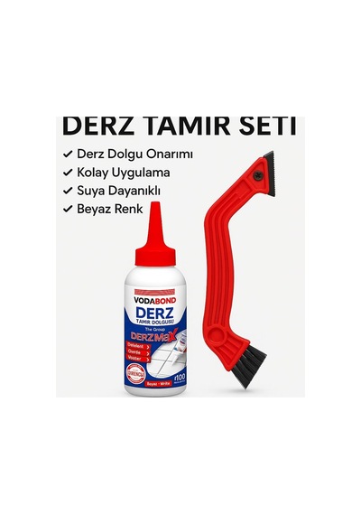 Tr Derz Tamir Dolgusu + Derz Temizleme Kazıyıcı Seti, Beyaz
