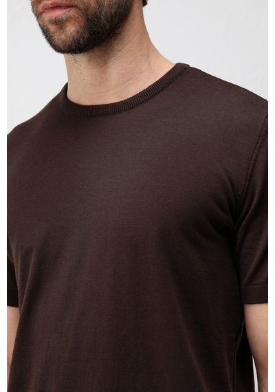 Antioch Comfort Slim Triko T-shirt Kahverengi