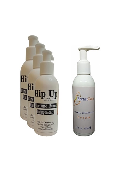 Hintohu Hipup Hip Enlargement Cream Kalça, Vücut 120 Ml 3 Adet+breastgain Toparrlayıcı Göğüsbakım