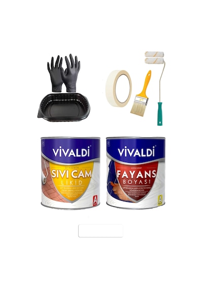 Fayans Boyası Seti Sıvı Cam Ve Uygulama Seti Mutfak,mermer,banyo,tezgah Boyama Seti 1 L