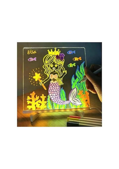 Led Aydınlatmalı Yazı Ve Çizim Tahtası - Küçük Boy 20x20 Cm Belirtilmemiş