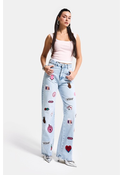 Itsbasic Kadın Ice 4s6-27 Straight Fit Logo Ve Nakışlı Özel Tasarım Denim Jean Buz Mavi Itsbasic Kadın Ice 4s6-27 Straight Fit Logo Ve Nakışlı Özel Tasarım Denim Jean Buz Mavi