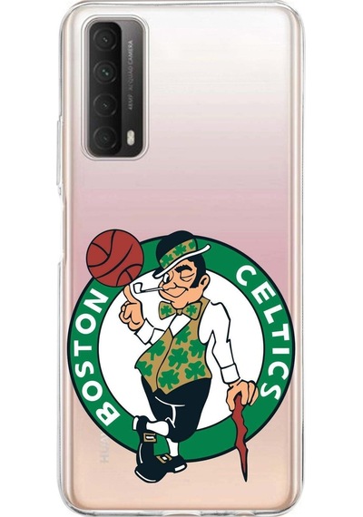 Huawei P Smart 2021 Uyumlu Kapak Boston Celtics Tasarımlı Şeffaf Silikon Kılıf