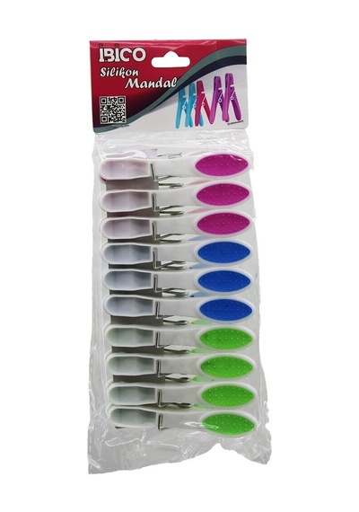 120 Adet Renkli Silikon Ağız - Bas-aç Beyaz Plastik Mandal 4915 34237092