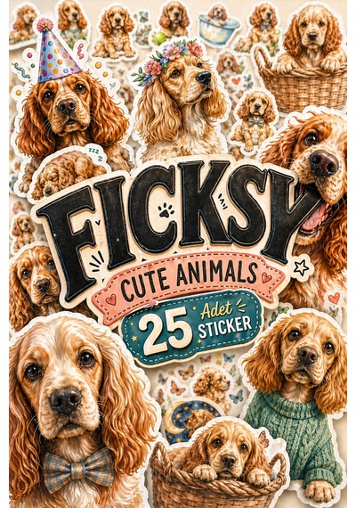 Cocker Spaniel Köpek Sticker Seti - 25 Adet Etiket Çıkartma Diğer