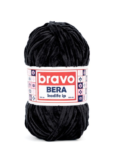 Bera Kadife İplik 100 Gr 120 Metre Renk Kodu: 935 Siyah