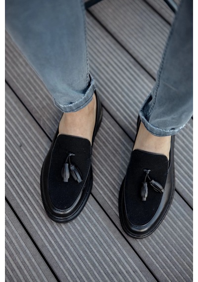 Chekich Ch002 - Cst Loafer Pelle Erkek Ayakkabı Sıyah Siyah