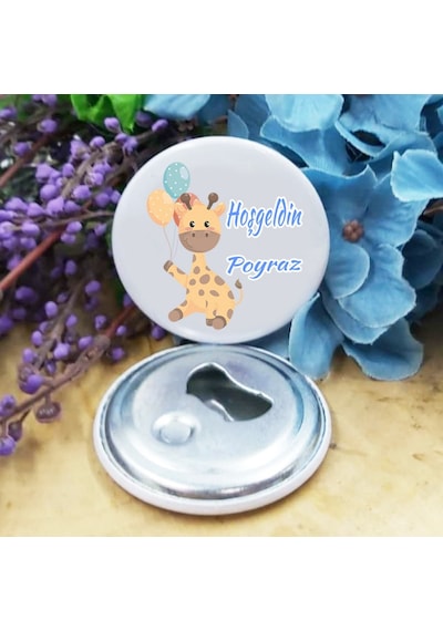 Baskılı Açacak Bebek Şekeri Magnet Metal 6 Cm 15 Adet