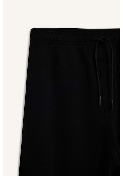 Defacto Regular Fit Beli Bağcılı Paçası Lastikli Cepli Basic Düz Jogger Eşofman Altı E9427AX25AU Siyah