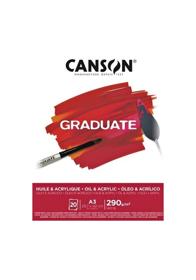 Canson Graduate Akrilik & Yağlıboya A3 290gr 20yp Blok