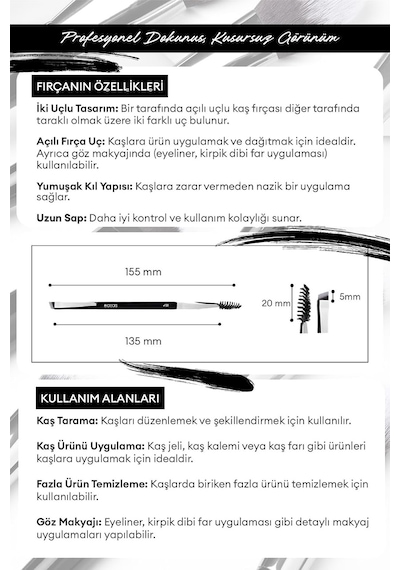 Çift Taraflı Kaş Fırçası Dual Ended Brow Brush 101 Çok Renkli