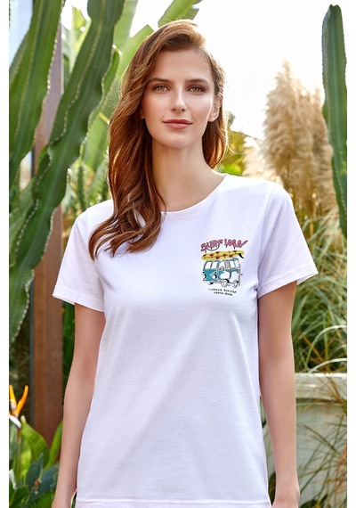 8153 Kadın T-shirt Beyaz