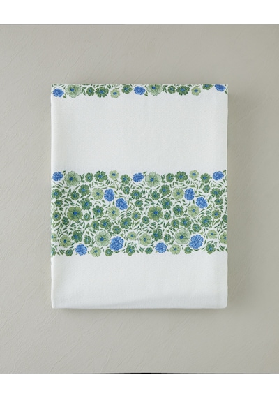 English Home Forest Blossom Baskılı Pamuklu Tek Kişilik Pike 150x220 Cm Yeşil Yeşil