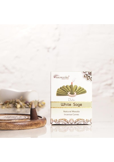 Aromatika Beyaz Adaçayı Kokulu Konik Tütsü