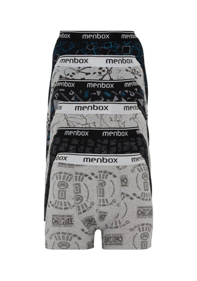 Deddix Menbox 6'lı Desenli Likralı Klasik Erkek Boxer KARIŞIK