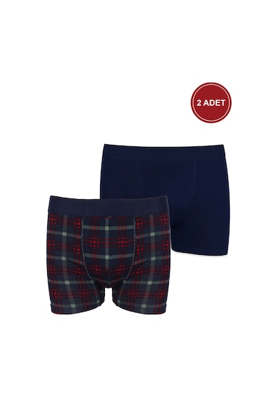 Koza İç Giyim Erkek 2'li Pamuklu Likralı Boxer Ko9003bx.02 Lacivert - Kırmızı Koza İç Giyim Erkek 2'li Pamuklu Likralı Boxer Ko9003bx.02 Lacivert - Kırmızı
