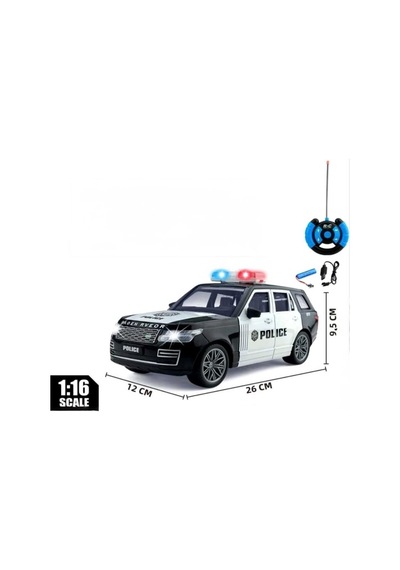 1:16 Ölçekli 2.4 Ghz Full Fonksiyon Range Rover Uzaktan Kumandalı Şarj Edilebilir Polis Aracı Siyah