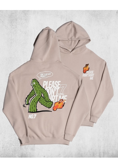 Unisex Oversize No7 Kapüşonlu Sweatshirt