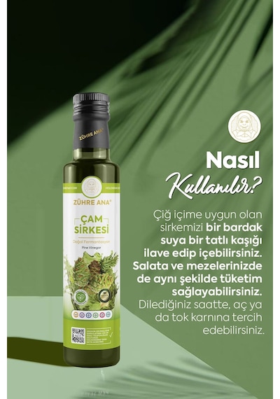 Zühre Ana Çam Sirkesi Doğal Fermantasyon Pine Vinegar 500 ML
