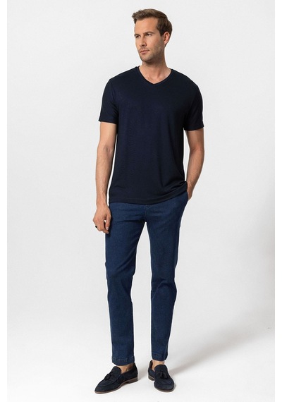 Antioch Basic V Yaka Erkek T-shirt Lacivert