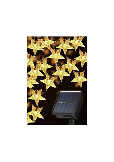 Güneş Enerjili Solar Yıldızlı 8 Fonksiyonlu 7 Metre 30 Yıldız Su Geçirmez Led Bahçe Aydınlatması 30led