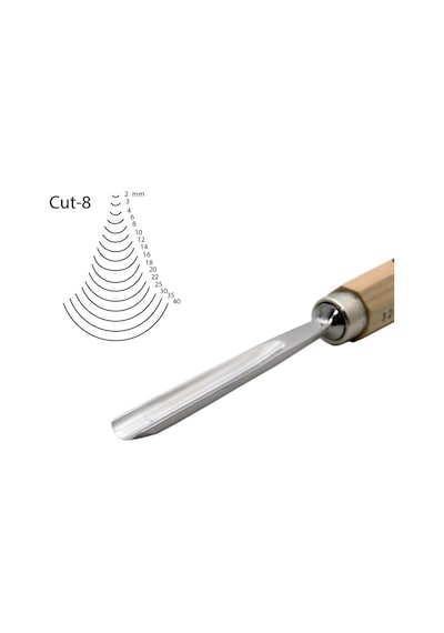 Kirschen Düz Oluklu Ağız Oyma Iskarpelası Kısa Cut8 - 10Mm