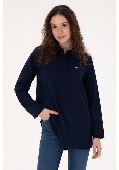 U.s. Polo Assn. Kadın Lacivert Gömlek Desenli 50316411-vr033 Lacivert