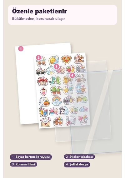30 Adet Sevimli Arkadaşlık Sticker Seti - Laptop Defter Telefon Kılıfı Çok Renkli