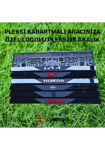 Kia Logolu Mat Ortalı Parlak Pleksi Plakalık 2 Li Set Tüm Araçlarla Uyumlu 1 Takım 2 Adet 1 Takım 2 Adet