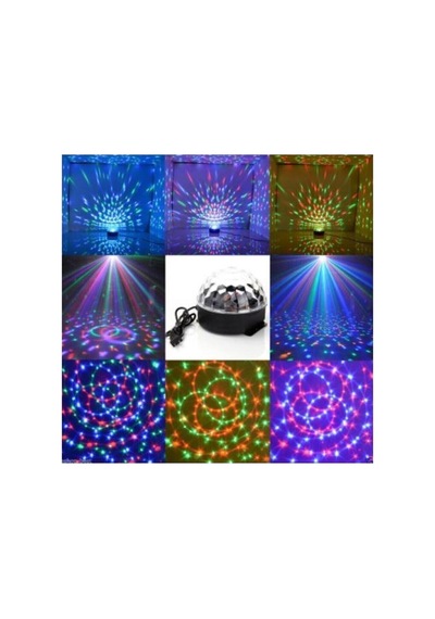 Disko Topu Rgb Ledli Bluetooth Hoparlör Sese Duyarlı -kumandalı Beyaz