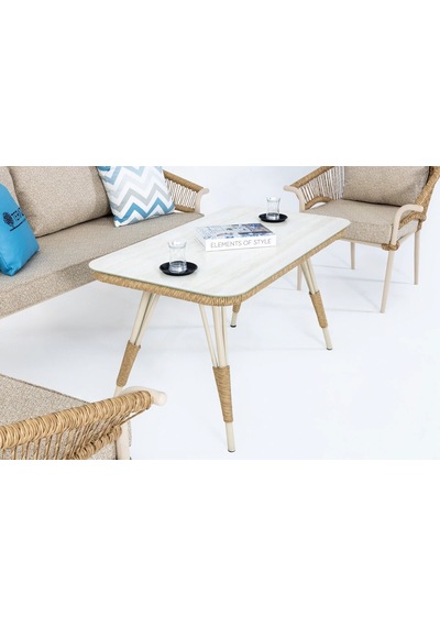 Aqua Midi Bahçe Balkon Oturma Grubu Krem