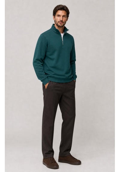 Redline Runi Basic Regular Fit Pamuklu Kışlık Sweatshirt Nefti