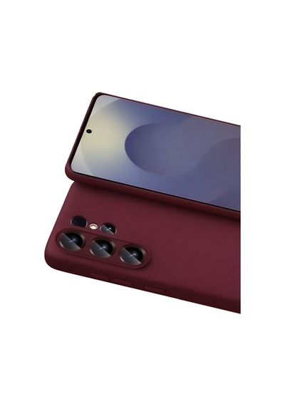 Samsung Galaxy S26 Ultra Uyumlu Kılıf Esnek Premium Yumuşak Silikon Telefon Kılıfı Kapak Bordo