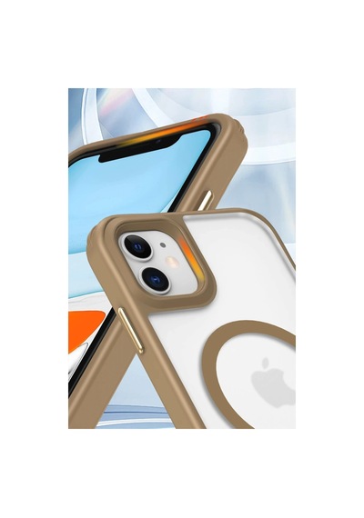 Apple İphone 12 Kılıf Enka Magsafe Silikon Kılıf - Desert
