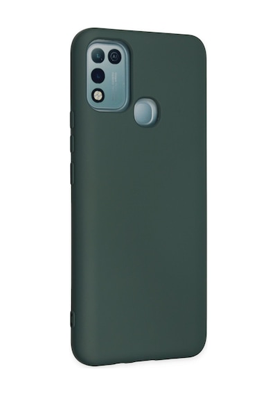 İnfinix Hot 10 Play Uyumlu Kılıf Nano İçi Kadife Silikon - Koyu Yeşil