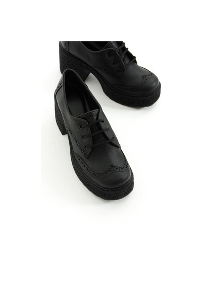 Fox Shoes T996157009 Siyah Kalın Topuklu Kadın Ayakkabı Siyah