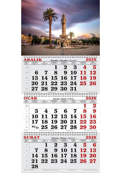 2026 Yılı Gemici Takvimi-izmir Saat Kulesi