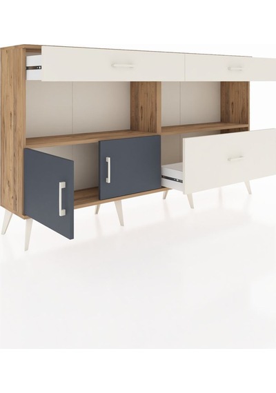 Arges Konsol 2 Raflı 3 Çekmeceli 2 Kapaklı 176x30x99 Çam-antrasit Çam-antrasit/aytaşı Arges Konsol 2 Raflı 3 Çekmeceli 2 Kapaklı 176x30x99 Çam-antrasit Çam-antrasit/aytaşı