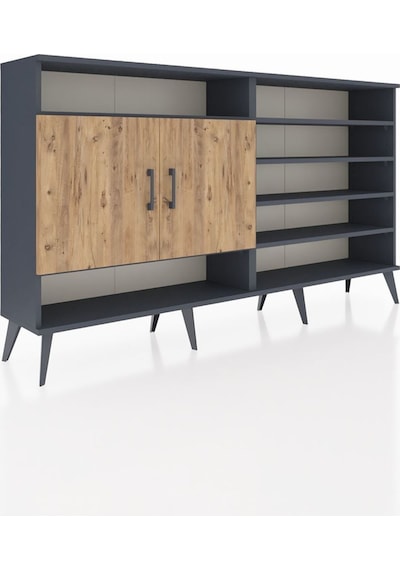 Arges Konsol 7 Raflı 2 Kapaklı 176x30x99 Antrasit-çam Atlas Çam/atlas Çam - Antrasıt Arges Konsol 7 Raflı 2 Kapaklı 176x30x99 Antrasit-çam Atlas Çam/atlas Çam - Antrasıt