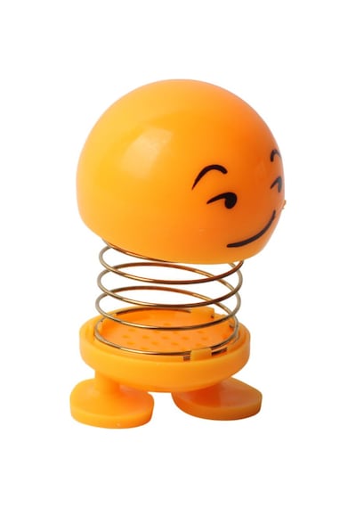 Çok Bilmiş Ukala Emoji Smile Zıp Zıp Kafa 8 Cm Araba Torpido & Pasta Süsü Masaüstü Dekoratif Figür Emoji