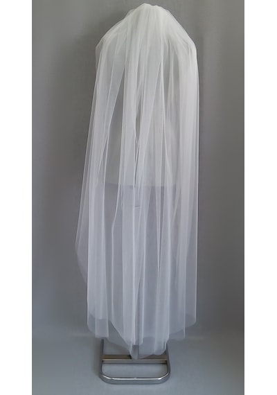 Suzanna Moda Beyaz Kenarı Düz Taraklı 1mt 50cm Boy Hayal Tül Çift Kat Gelin Duvağı