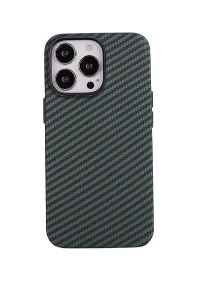 Apple Uyumlu iPhone 13 Pro Max Kılıf Karbon Fiber Tasarımlı Zore Karbono Kapak Koyu Yeşil