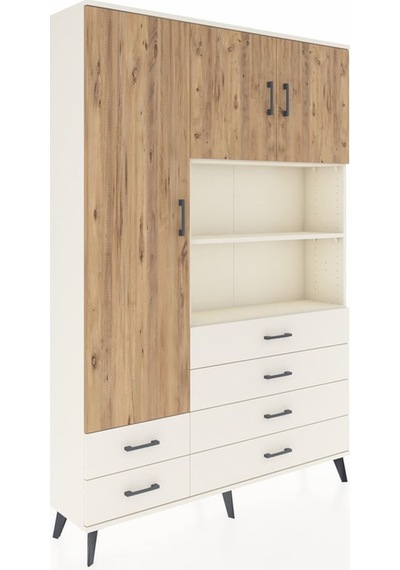 Arges Dolap 8 Raflı 6 Çekmeceli 3 Kapaklı 132x30x195 Aytaşı-ç... Aytaşı
