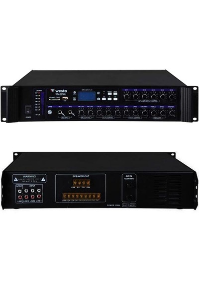 Westa Wm-2250u 250 Watt 100 Volt Usb-sd-bluetooth 6 Bölgeli Trafo