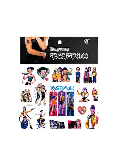 16 Adet Kpop Geçici Dövme Sticker Seti Renkli Karakter Çocuk Hediyesi