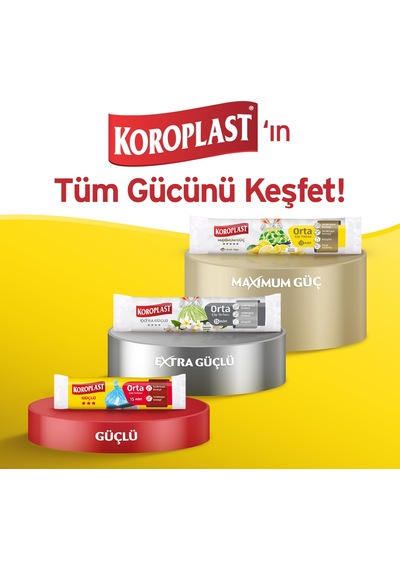 Koroplast Limon Kokulu Büyük Boy Büzgülü Çöp Poşeti 10'lu 65x67 C