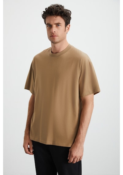 Grımelange Jett Erkek Oversize Fit %100 Organik Pamuk Kalın Dokulu Bisiklet Yakalı Vizon T-shirt Vizon Grımelange Jett Erkek Oversize Fit %100 Organik Pamuk Kalın Dokulu Bisiklet Yakalı Vizon T-shirt Vizon