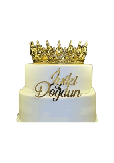 Pasta Önü Plexi İyi Ki Doğdun 10x7 Cm Altın
